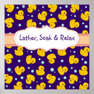 Poster Duckies en caoutchouc trempette de laque + relaxer