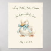 Poster Duckling with Ribbon Baby Shower Welcome Sign (Devant)