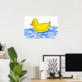 Poster Ducky Cartoon Jaune (Bureau à domicile)