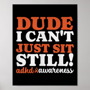 Poster Dude Adhd Sensibilisation Pour Garçons Enfants Fil