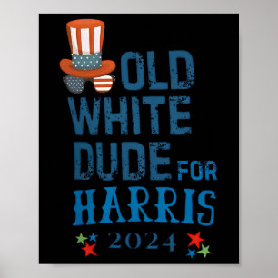 Poster Dude Blanc Pour Le Président Kamala-harris 2024