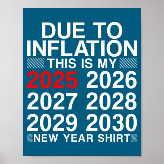Poster Due To Inflation Funny New Year 2026 Tee Men Women (Devant)