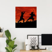 Poster Dueling Samurai (Bureau à domicile)