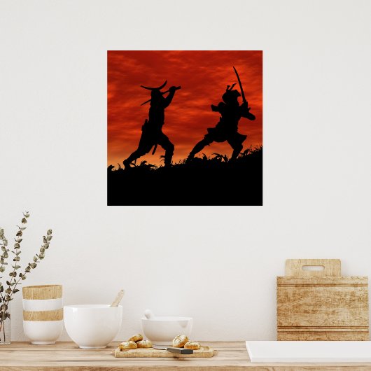 Poster Dueling Samurai (Cuisine)