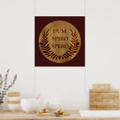 Poster dum spiro spero, phrase latine (Cuisine)