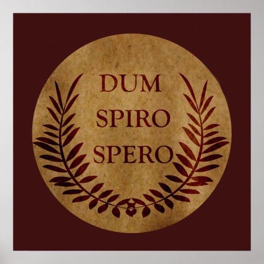 Poster dum spiro spero, phrase latine (Devant)