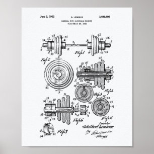 Poster Dumbbell 1953 Brevet d'art Livre blanc