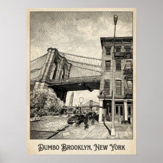 Poster DUMBO Brooklyn New York — Pont Iconique