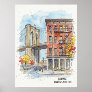 Poster DUMBO Brooklyn New York — Pont Iconique