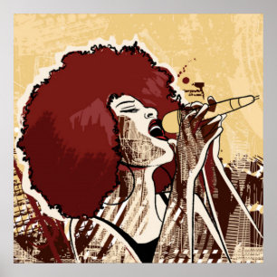 Poster d'un chanteur afrocentrique