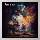 Poster d'un chef cuisine - dans le style d'une hui (Devant)