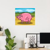 Poster D'Un Cochon De Dessin Sur Une Affiche Agric (Bureau à domicile)