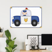 Poster d'un grand croiseur de police et d'un offic (Bureau à domicile)