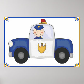 Poster d'un grand croiseur de police et d'un offic