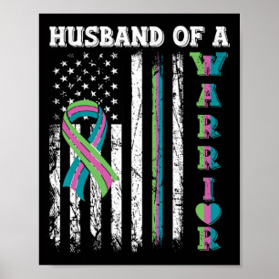 Poster D'Un Guerrier Metastatic Cancer Du Sein Drapeau Us