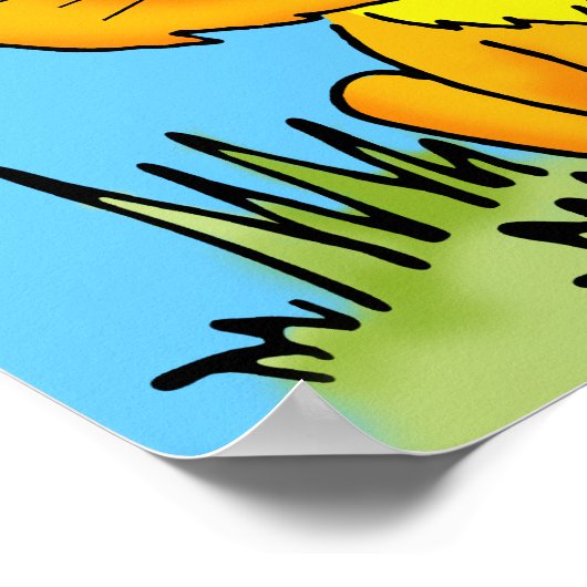 Poster d'un lion graphique d'art pour enfants (Coin)