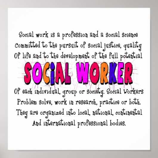Poster d'un travailleur social Imprimer ~~Définiti (Devant)