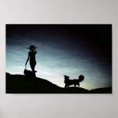 Poster d'un troupeau tôt le matin...Border Collie  (Devant)