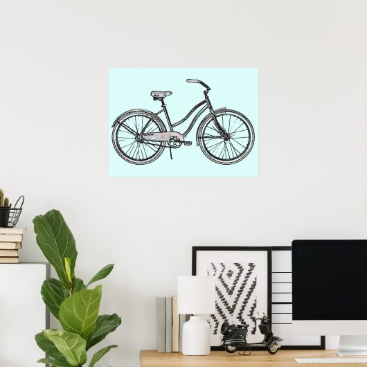 Poster d'un vélo rétro (Bureau à domicile)