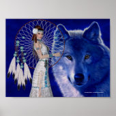 Poster d'une Américaine et d'un Loup Bleu Imprimer (Devant)