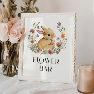Poster d'une barre de fleurs de Baby shower