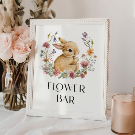 Poster d'une barre de fleurs de Baby shower