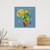 Poster d'une carte de l'Afrique (Cuisine)