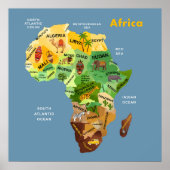 Poster d'une carte de l'Afrique (Devant)