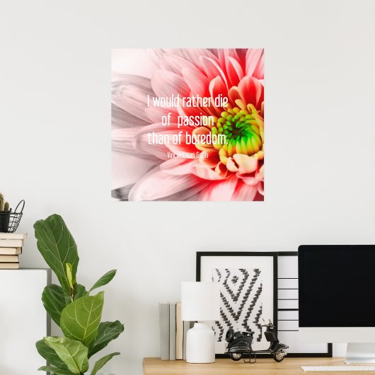 Poster d'une citation en rose (Bureau à domicile)