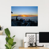 Poster d'une croisière au coucher du soleil pour d (Bureau à domicile)