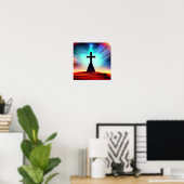 Poster d'une croix dans le désert Spacescape (Bureau à domicile)