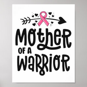 Poster D'Une Famille Guerrière Cancer Du Sein Ruban Rose