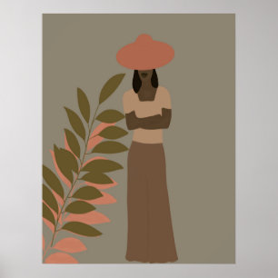 Poster d'une femme Abstraite afro-américaine sans 