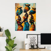 Poster d'une femme africaine (Bureau à domicile)