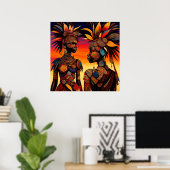 Poster d'une femme africaine (Bureau à domicile)