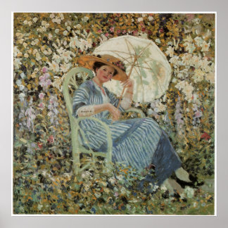 Poster d'une femme dans Garden Fine Art