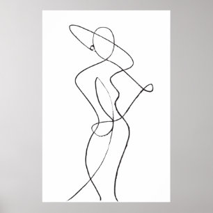 Poster d'une femme d'art Abstrait Line