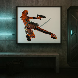 Poster d'une femme guerrière