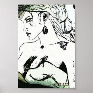 Poster d'une femme, profil latéral