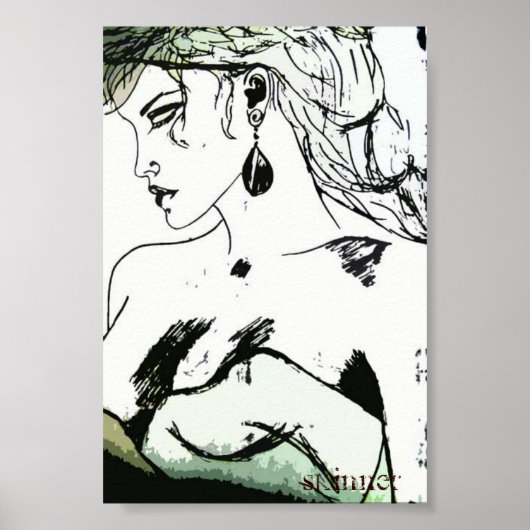 Poster d'une femme, profil latéral (Devant)