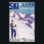 Poster d'une femme sur les pentes ouvertes<br><div class="desc">Parc national Jasper,  Canada - Poster d'affiche sur les pentes ouvertes - Parc national Jasper,  Canada a été créé en 1950. Cette image représente des scènes du parc national Jasper,  Canada.</div>