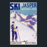 Poster d'une femme sur les pentes ouvertes<br><div class="desc">Parc national Jasper, Canada - Poster d'affiche sur les pentes ouvertes - Parc national Jasper, Canada a été créé en 1950. Cette image représente des scènes du parc national Jasper, Canada.</div>