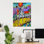 Poster d'une fête du thé Zebra (Bureau à domicile)