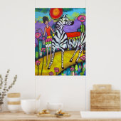 Poster d'une fête du thé Zebra (Cuisine)