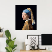 Poster d'une fille avec une perle (Bureau à domicile)
