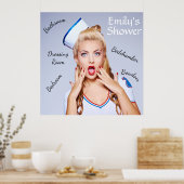 Poster d'une fille de voilier rétro avec texte mod (Cuisine)