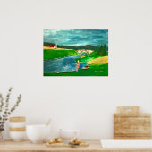 Poster d'une fille qui est allée pêcher (Cuisine)