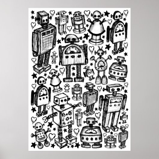 Poster d'une foule de robots (Devant)