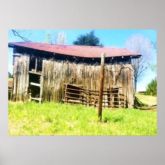 Poster d'une grange rustique de 100 ans (Devant)