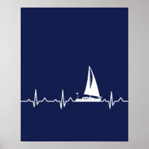 Poster d'une impulsion de bateau bleu de la Marine